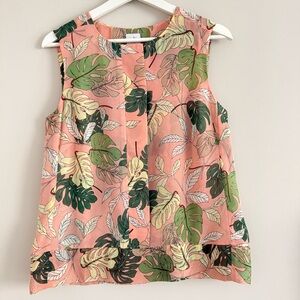 CAbi Monstera Tropical Print Blouse Style 5351 Small